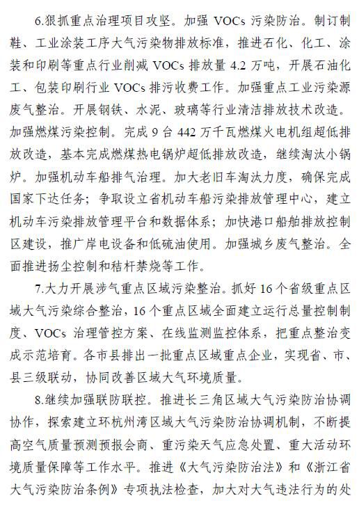 2017年浙江省環(huán)保工作要點(diǎn) 加強(qiáng)VOCs污染防治